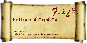 Fritsch Árpád névjegykártya